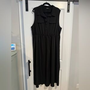 NWT Sleeveless Black Shirt Dress
